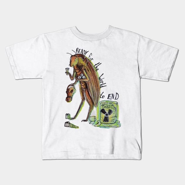 Ready for the world to end Kids T-Shirt by Animal Surrealism